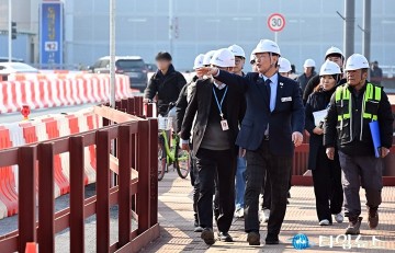 김제선 중구청장, 유등교 가설교량 부분 개통 현장 점검…주민 불편 최소화할 것