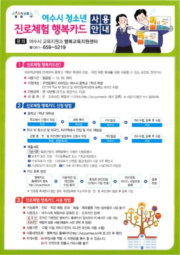 ‘청소년 진로체험 행복카드’ 연 10만원 지원하는 여수시