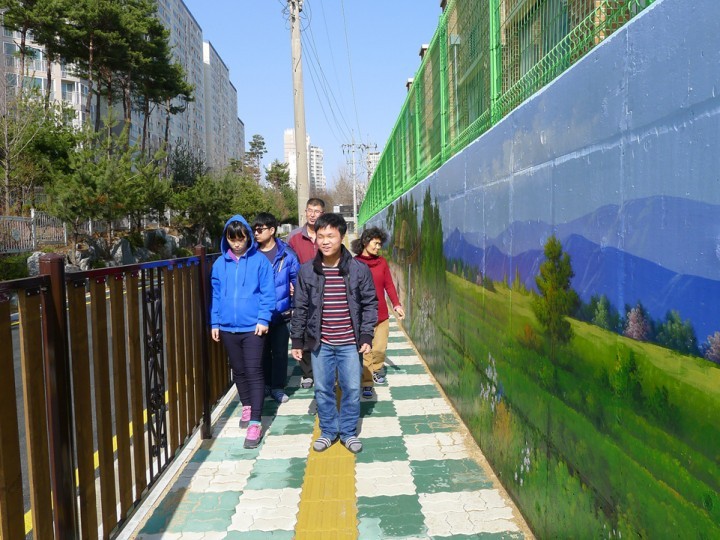 대전맹학교, 진입로 보차도 분리공사 완공!