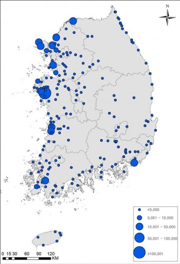 울릉도 독도 지도가 사라진 환경부 겨울철새 지도 "환경부는 챙기겠다"