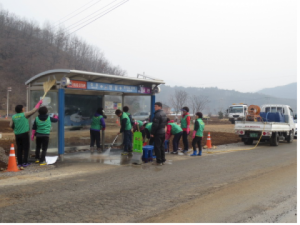 버스승강장 대청소