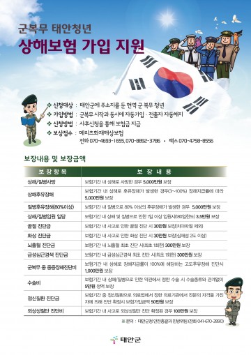 군복무 중인 지역 청년들이 불의의 사고 도움 주기 위한 군복무 보험