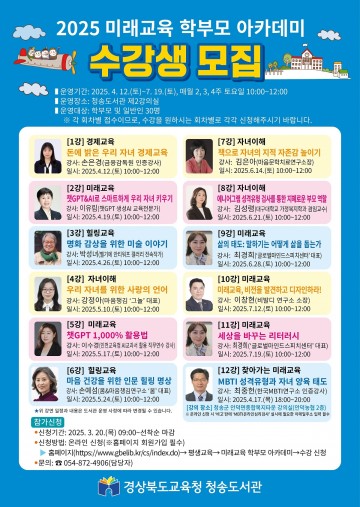 청송도서관 2025년 미래교육 학부모 아카데미 운영
