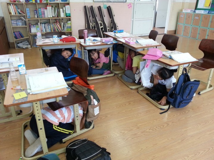 후포동부초, 실제상황으로 진행된 지진해일 대피훈련 실시