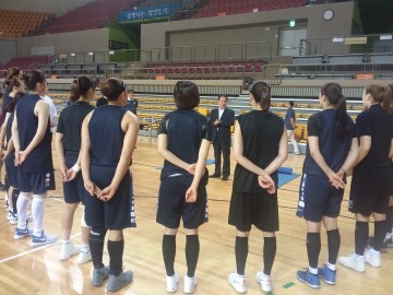 상주에서 여자농구 국가대표팀 전지훈련 