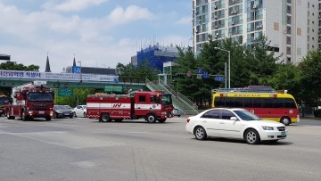 대전서부소방서, 소방차 길 터주기 훈련 실시