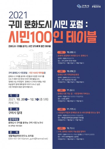 문화도시 시민포럼 5회 진행하는 구미시
