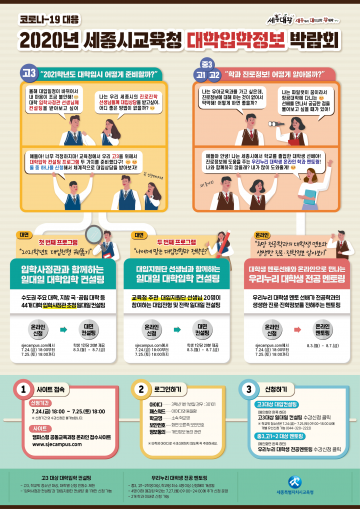 세종시교육청, 코로나19 대응 2020년 대학입학정보 박람회 개최