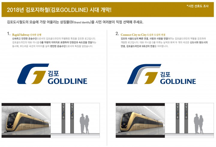 김포골드라인 브랜드 디자인 시민선호도 조사 진행