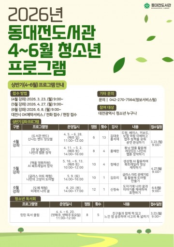 동대전도서관, 청소년 AI 독서문화 프로그램 운영