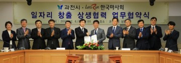 과천시, 한국마사회 일차리  창출 협력 업무 협약 체결