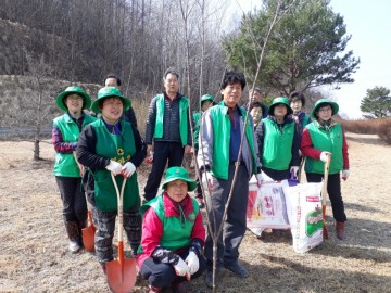 영주시 장수면 옥계천변 새봄맞이 꽃나무 심기 행사