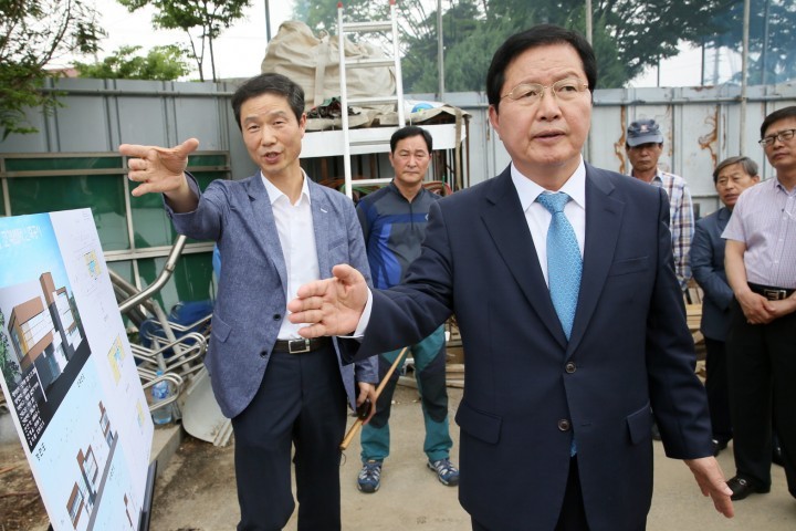 장종태 서구청장, 도마1동 주민센터 신축공사 현장 점검
