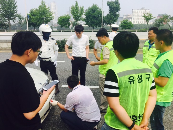 대전 유성구-둔산서, 합동 체납차량 번호판 영치
