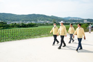 장세용 구미시장, 국도대체우회도로(구포~생곡1) 지산교 현장 방문