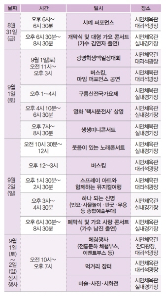 광명문화예술대축제 오는 31일부터 3일간 열려