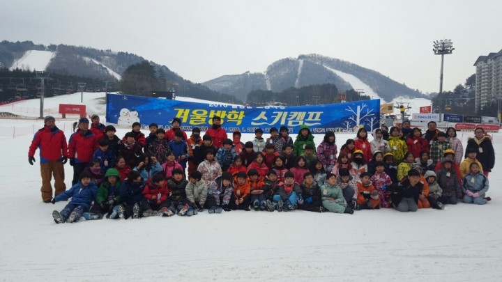 설국(雪國)울릉도 어린이 평창서 스키 배워요.