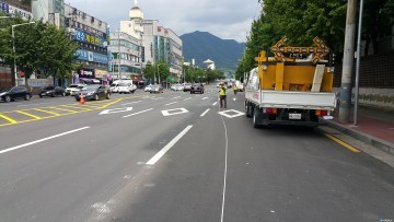휴먼시아삼거리~신연수사거리  총 5개 구간 9.1km 대상 차선도색