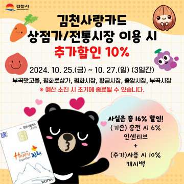 김천시, 김천사랑카드 특별 이벤트로 상권 활성화 나서