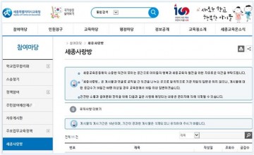 세종시교육청, 교직원 온라인소통방 ‘세종사랑방’ 운영