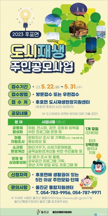 울진군‘2023 후포면 도시재생 주민공모사업’실시