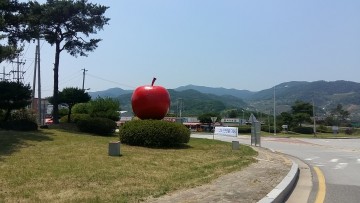 봉현면 사과 조형물 정비로 영주사과 홍보 나서