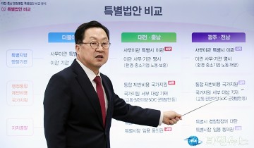 이장우 대전시장, 비교표 들고 통합법 직격 “대통령 결단”