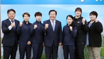 장종태 서구청장, 전국체전 출전 유도선수단 격려!