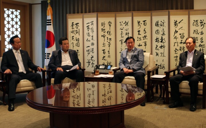 김기영 충남도의회 의장, 장기적 건설경기 침체에 따른 업계 애로사항 청취