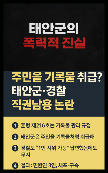 시민단체 '태안군 검은 용역단 폭력 행사 진압 강력히 규탄'