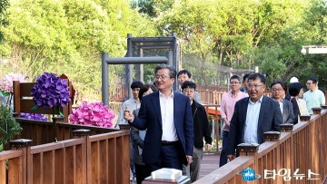 정용래 유성구청장, 방동·성북동 숲치유 클러스터 현장점검