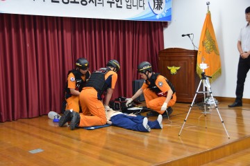 문경소방서 응급처치 병원 前 시나리오 시연회 개최