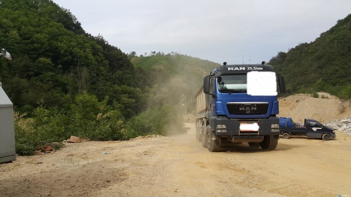 울진군 석산 세륜장이 주차장으로 변신