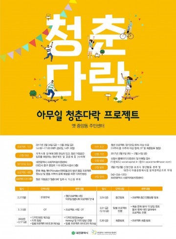 대전시, ‘아무일 청춘다락 프로젝트’ 참가자 모집
