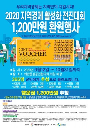 왜관읍상공인협의회,‘지역경제활성화 1,200만원 환원행사’개최