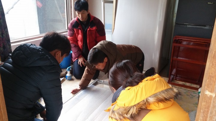 산청 생초면 방풍막설치 봉사활동 실시