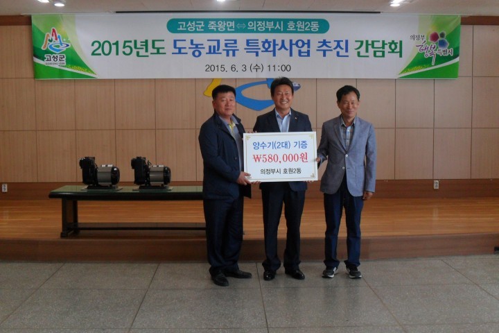 극심한 가뭄에 자매결연 자치단체 양수기 지원