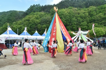 [포토] 청송 수달래축제 꽃줄엮기 경연대회 모습